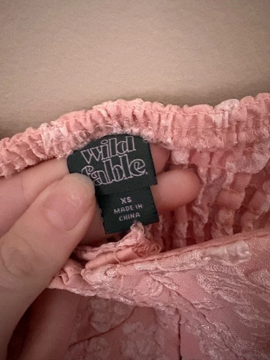 Wild Fable Corset Top Women’s XS Pink Floral Cropped Sleeveless Textured - Picture 3 of 4